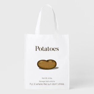 Humorous Sack of Potatoes Off-Color Eco-Friendly Grocery Bag