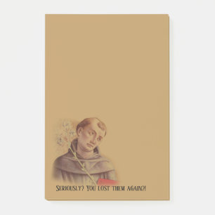 Humorous Saint Anthony of Padua Post-it Notes