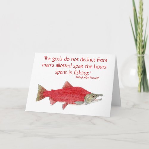 Humorous Salmon Card with quote 2