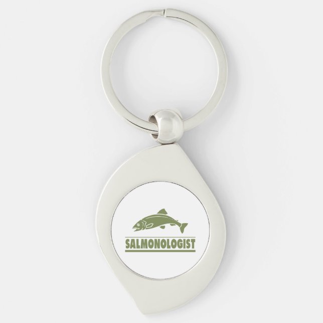 Humorous Salmon Fishing Keychain (Front)