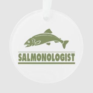 Humorous Salmon Fishing Ornament