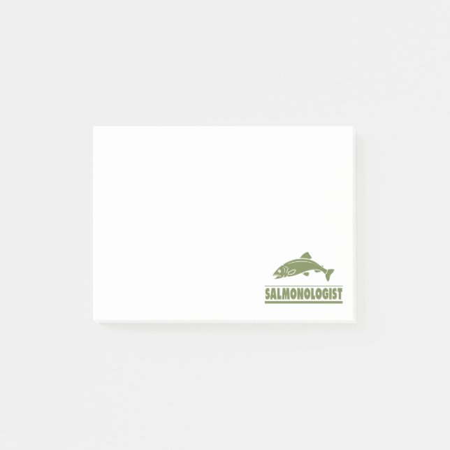 Humorous Salmon Fishing Post-it Notes (Front)