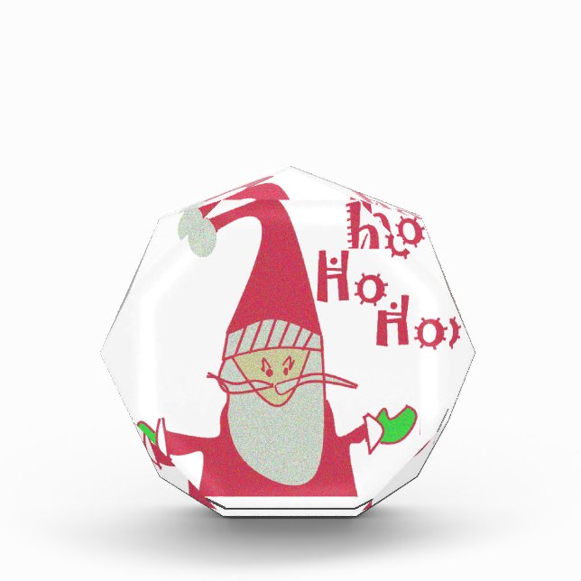 Humorous Santa Mouse: Unique Festive Art & Holiday Acrylic Award (Front)