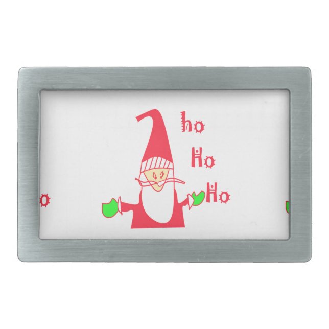 Humorous Santa Mouse: Unique Festive Art & Holiday Belt Buckle (Front)