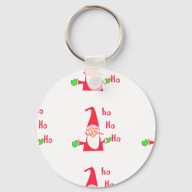 Humorous Santa Mouse: Unique Festive Art & Holiday Keychain (Front)
