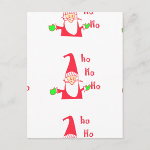 Humorous Santa Mouse: Unique Festive Art & Holiday Postcard