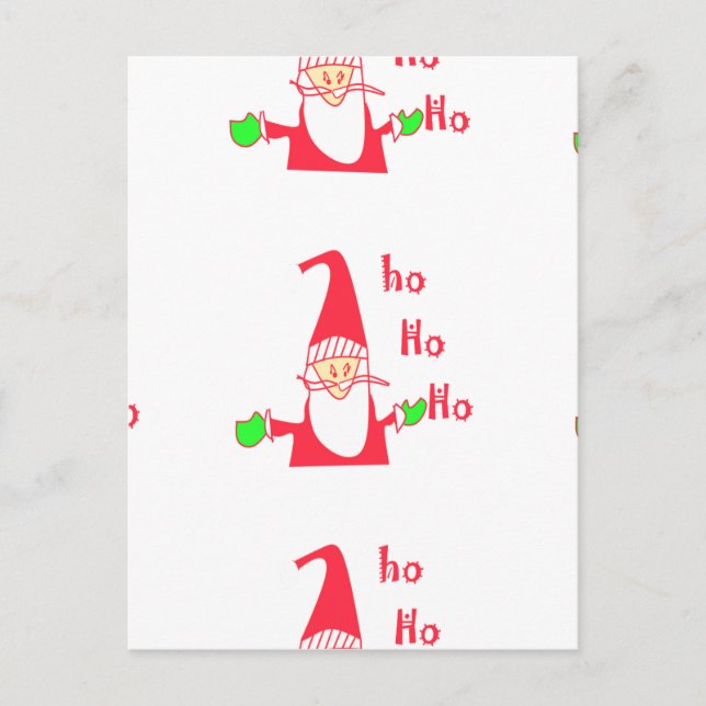 Humorous Santa Mouse: Unique Festive Art & Holiday Postcard (Front)