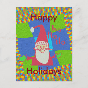Humorous Santa Mouse: Unique Festive Art & Holiday Postcard