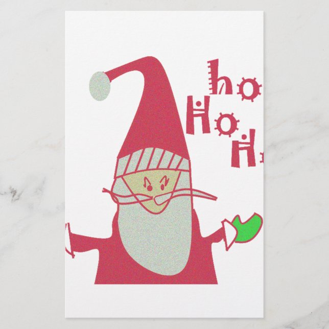 Humorous Santa Mouse: Unique Festive Art & Holiday Stationery (Front)
