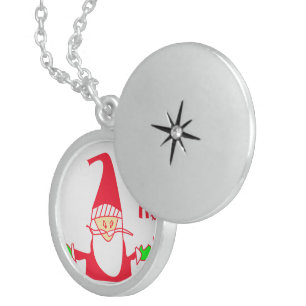 Humorous Santa Mouse: Unique Festive Art & Holiday Sterling Silver Necklace