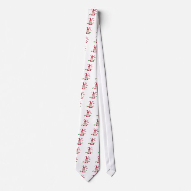 Humorous Santa Mouse: Unique Festive Art & Holiday Tie (Front)