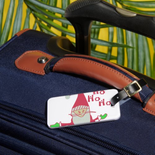 Humorous Santa with Festive Ho Ho Ho Luggage Tag