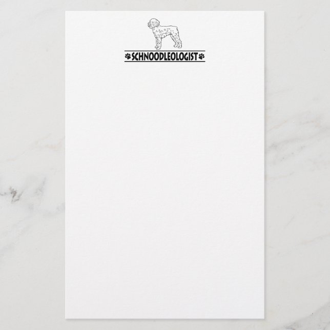 Humorous Schnoodle Stationery (Front)