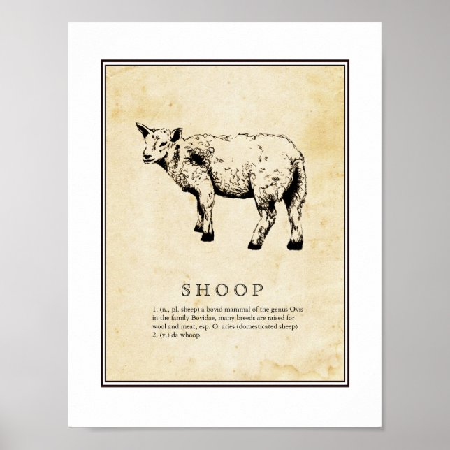 Humorous Scientific Illustration - Shoop (Sheep) Poster (Front)