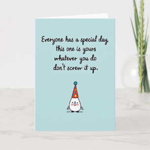 Humorous Script Birthday Card