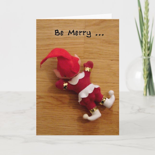 Humorous Self Loathing Christmas Elf Greeting Card (Front)