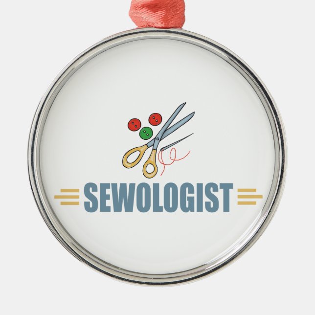 Humorous Sewing Metal Ornament (Front)