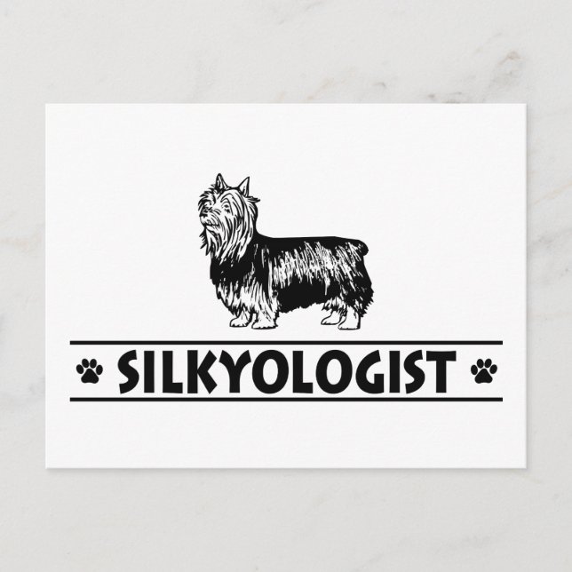 Humorous Silky Terrier Postcard (Front)