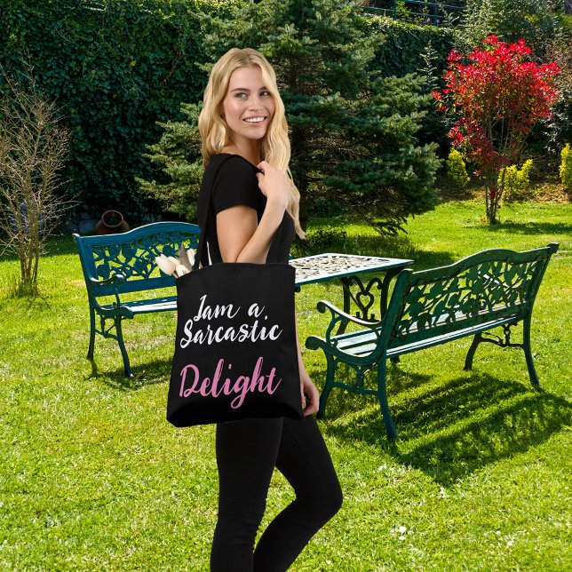 humorous simple Iam a sarcastic delight Tote Bag (Creator Uploaded)