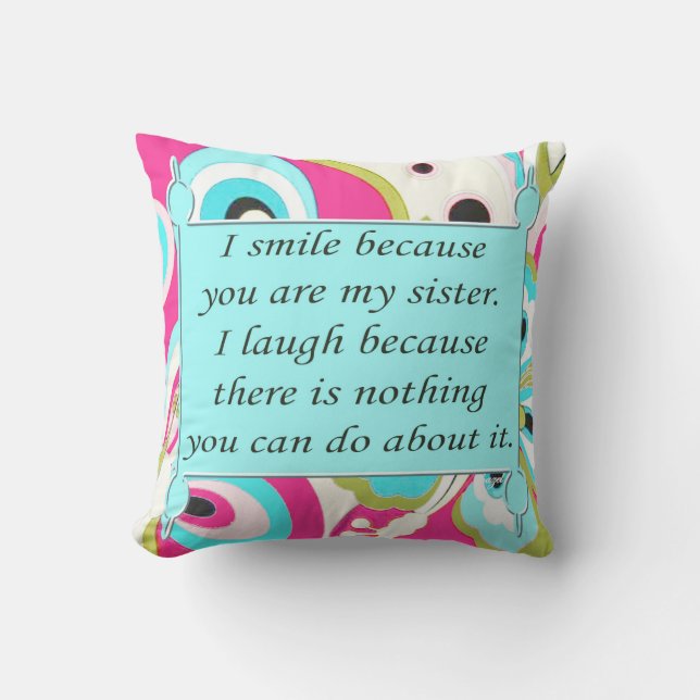 Humorous Sister Pillow (Front)