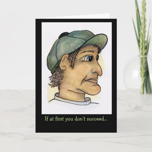 Humorous Skydiving Guy Card (Front)