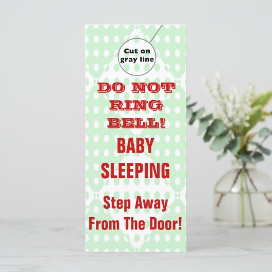 Humorous Sleeping Baby Door Hangers Doorhanger (Standing Front)