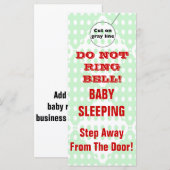 Humorous Sleeping Baby Door Hangers Doorhanger (Front/Back)