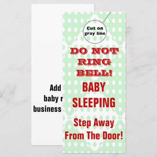 Humorous Sleeping Baby Door Hangers Doorhanger (Front/Back)