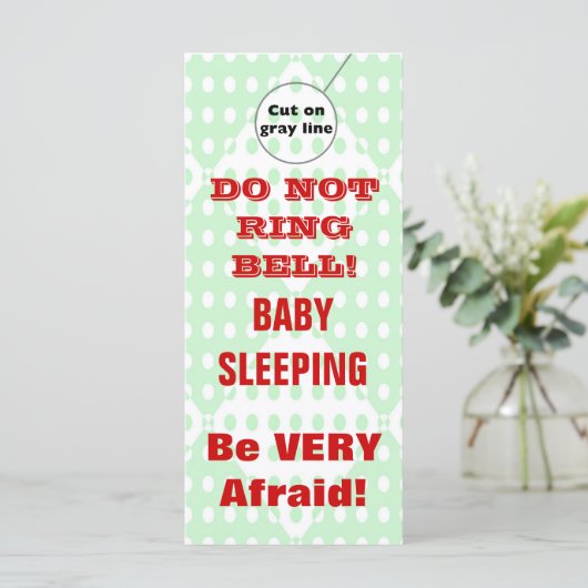 Humorous Sleeping Baby Door Hangers Doorhanger (Standing Front)