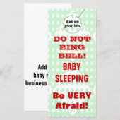 Humorous Sleeping Baby Door Hangers Doorhanger (Front/Back)