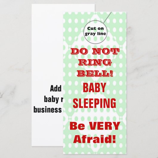 Humorous Sleeping Baby Door Hangers Doorhanger (Front/Back)