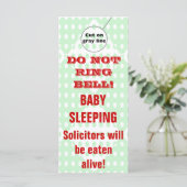 Humorous Sleeping Baby Door Hangers Doorhanger (Standing Front)