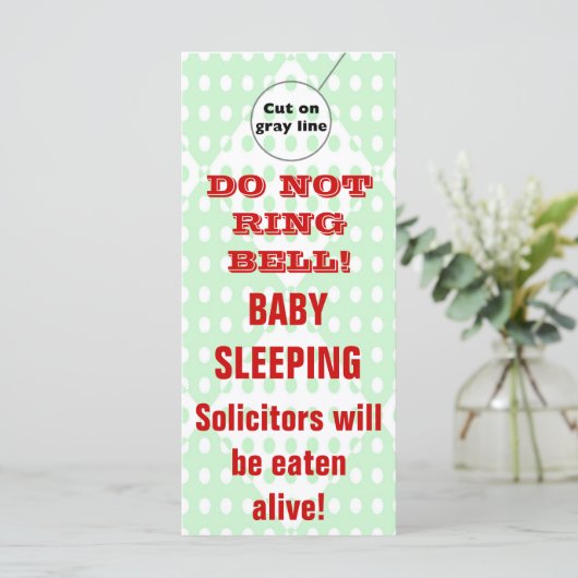 Humorous Sleeping Baby Door Hangers Doorhanger (Standing Front)