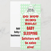 Humorous Sleeping Baby Door Hangers Doorhanger (Front/Back)