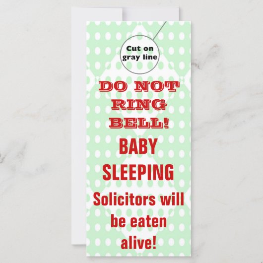 Humorous Sleeping Baby Door Hangers Doorhanger (Front)