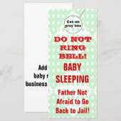 Humorous Sleeping Baby Door Hangers Doorhanger (Front/Back)