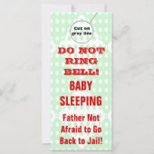 Humorous Sleeping Baby Door Hangers Doorhanger (Front)
