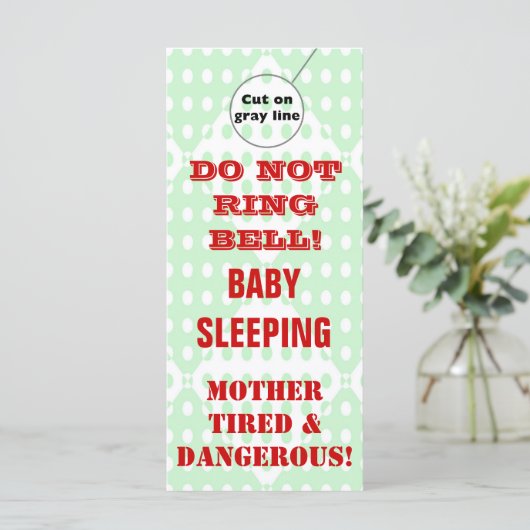 Humorous Sleeping Baby Door Hangers Doorhanger (Standing Front)