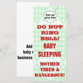 Humorous Sleeping Baby Door Hangers Doorhanger (Front/Back)