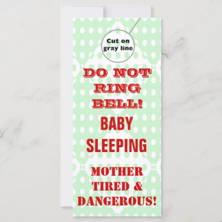 Humorous Sleeping Baby Door Hangers Doorhanger