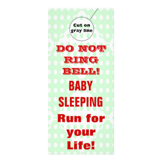 Humorous Sleeping Baby Door Hangers Doorhanger Rack Card