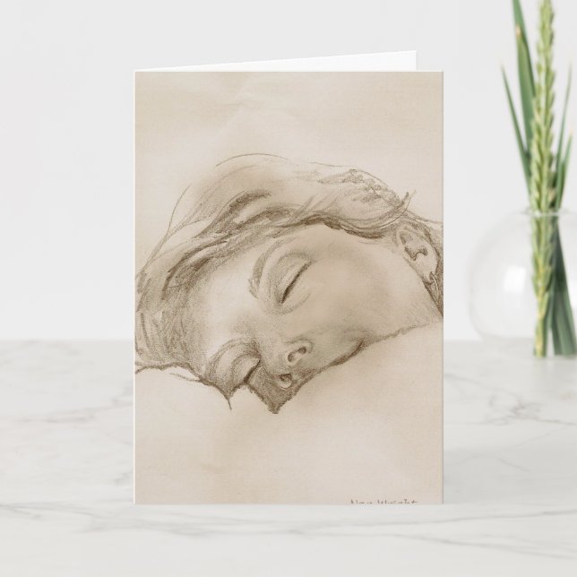Humorous Sleeping Lady Birthday Card (Front)