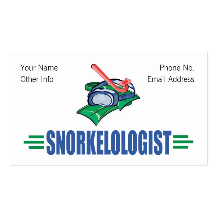 Humorous Snorkeling Business Card