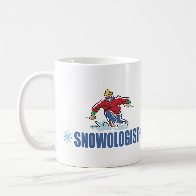 Humorous Snow Skiing Coffee Mug (Left)