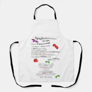 Humorous Spaghetti Bolognese recipe Apron