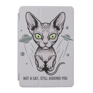 Humorous Sphynx Cat Space Cartoon iPad Mini Cover