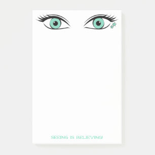 Humorous Spying Green Eyes Art Personalized Post-it Notes