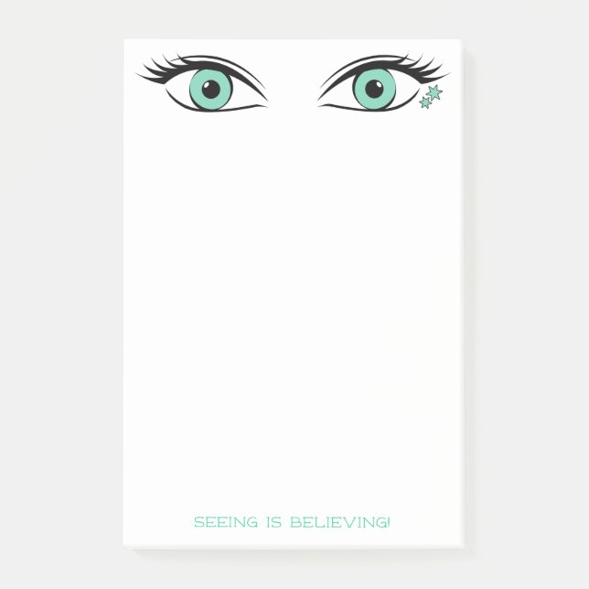 Humorous Spying Green Eyes Art Personalized Post-it Notes (Front)