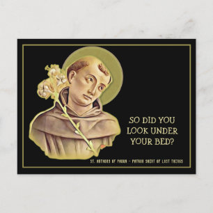 Humorous St. Anthony Religious Catholic Prayer Postcard