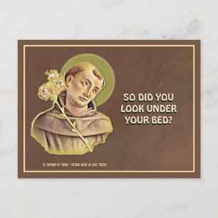 Humorous St. Anthony Religious Catholic Prayer Postcard
